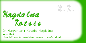 magdolna kotsis business card